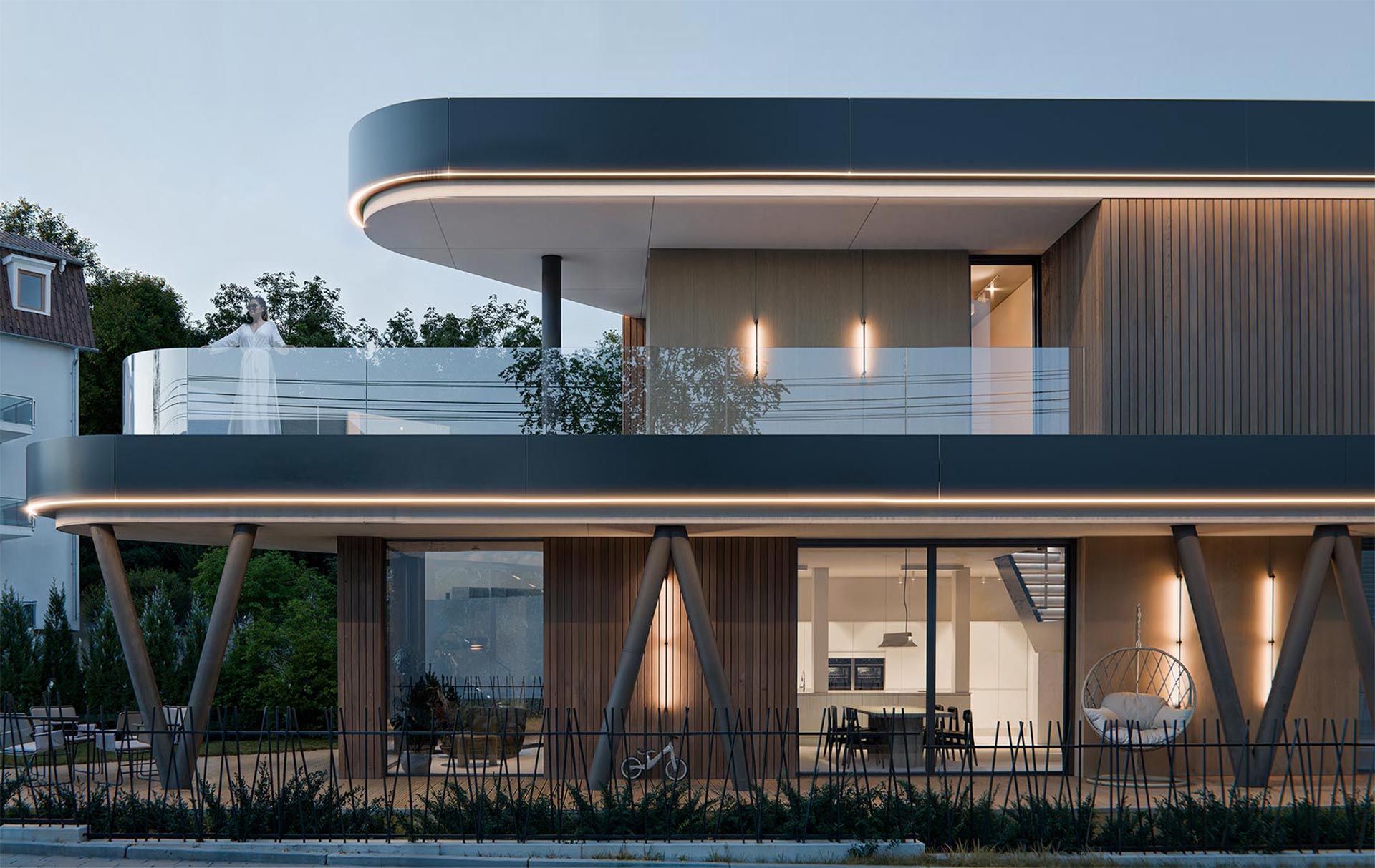 Gdynia, dom, jednorodzinny, wolnostojący, Wielki Kack, Źródło Marii, działka narożna, Studio architektury Tekanka, architekt Mariusz Piesik.