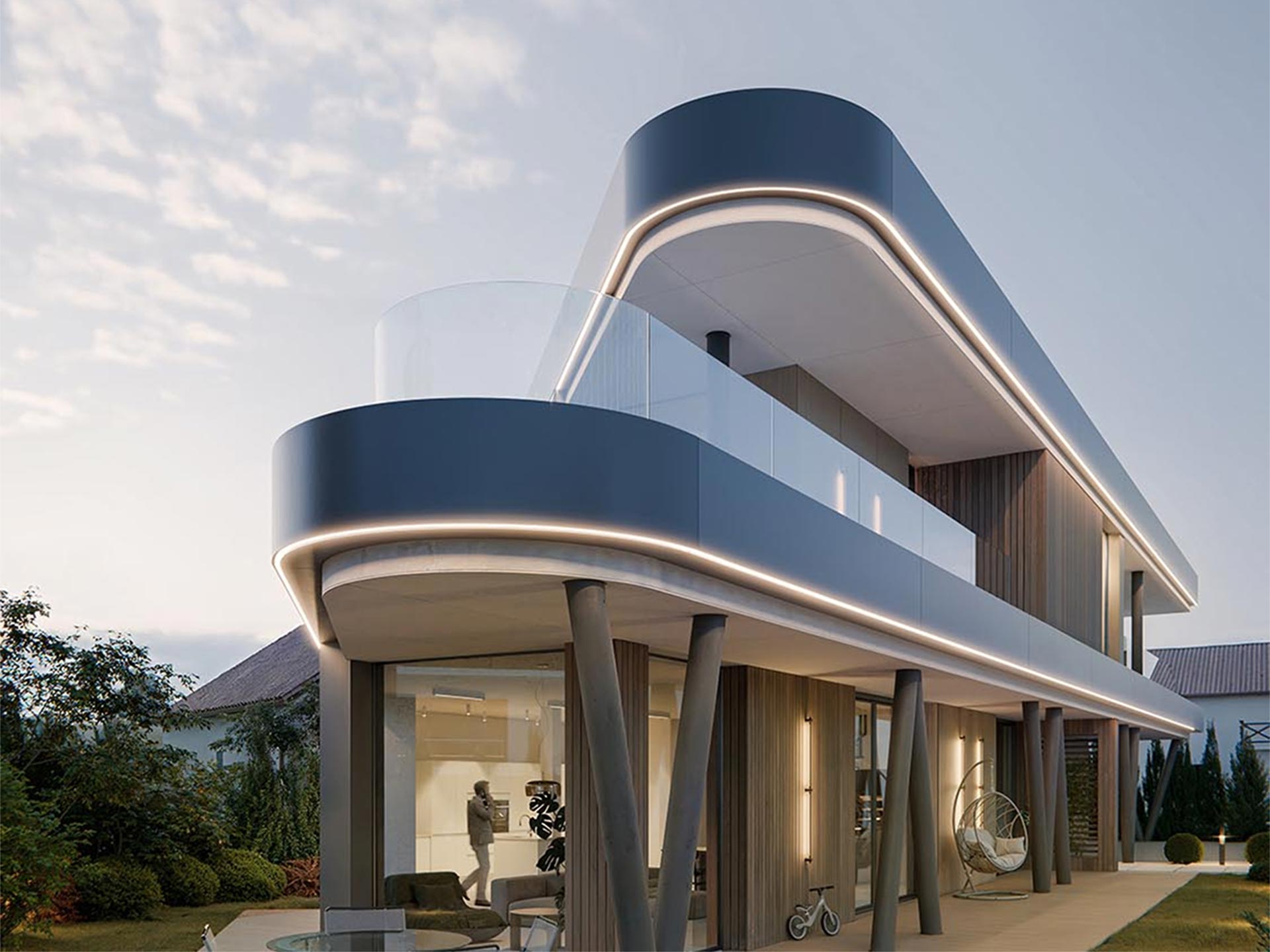 Gdynia, dom, jednorodzinny, wolnostojący, Wielki Kack, Źródło Marii, działka narożna, Studio architektury Tekanka, architekt Mariusz Piesik.