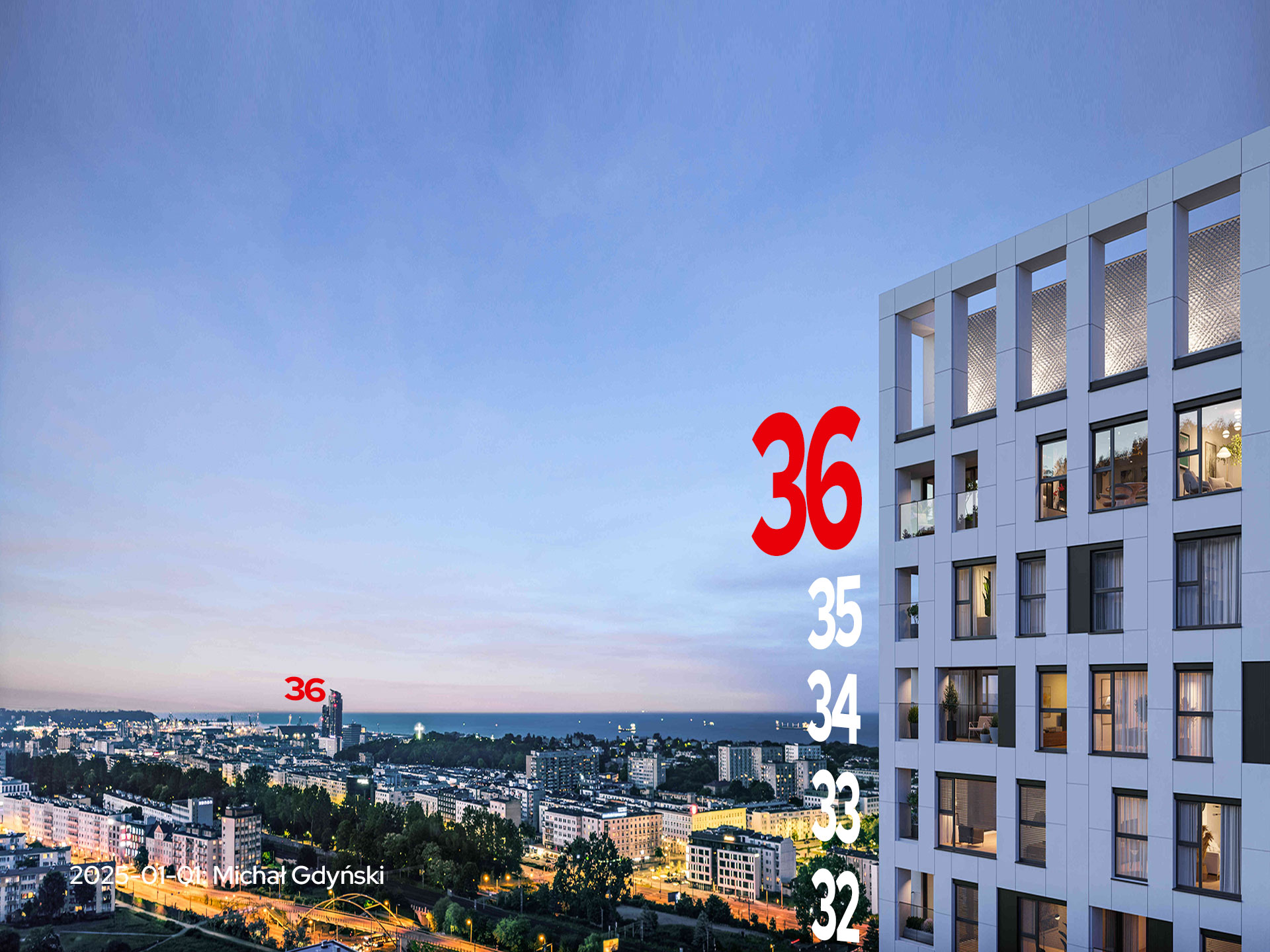 Sky City Gdynia, widok na morze, Gdynia.