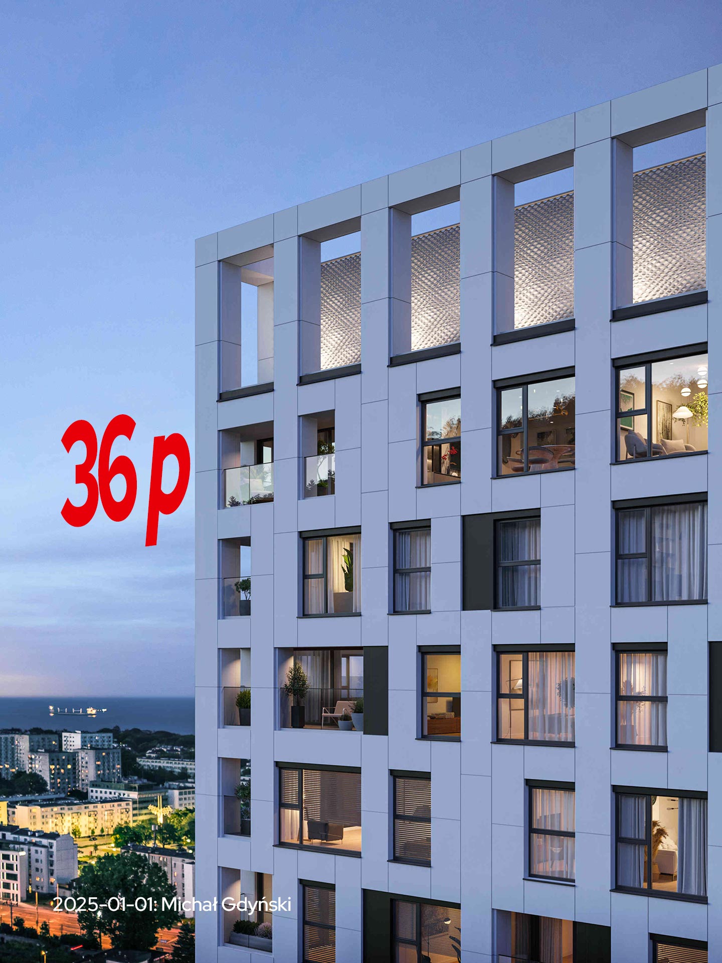Sky City Gdynia, widok na morze, Gdynia.